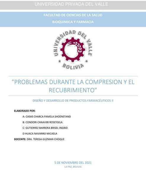 Problemas durante la Compresión y el Recubrimiento