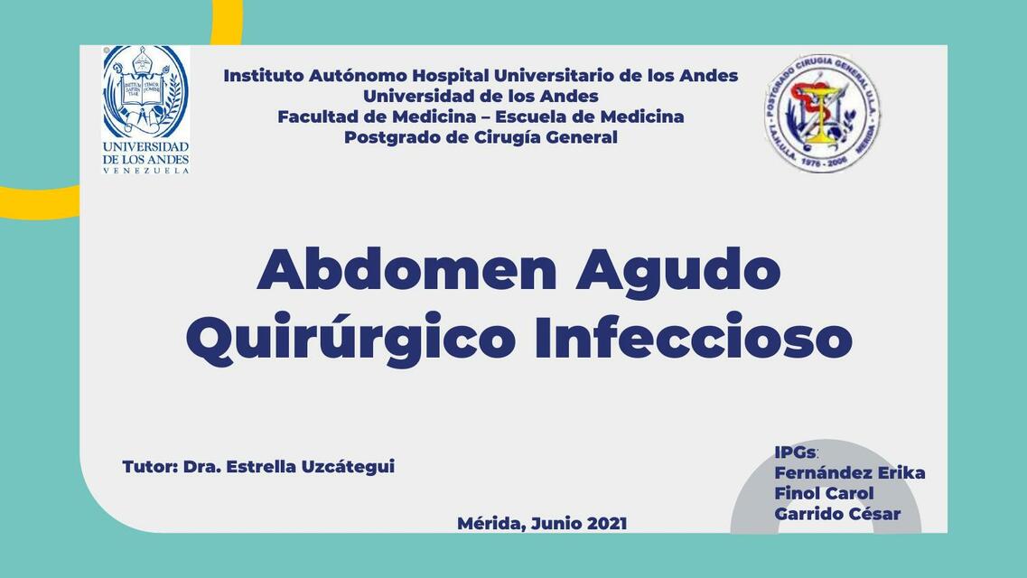 Seminario Abdomen Agudo Quirúrgico Infeccioso