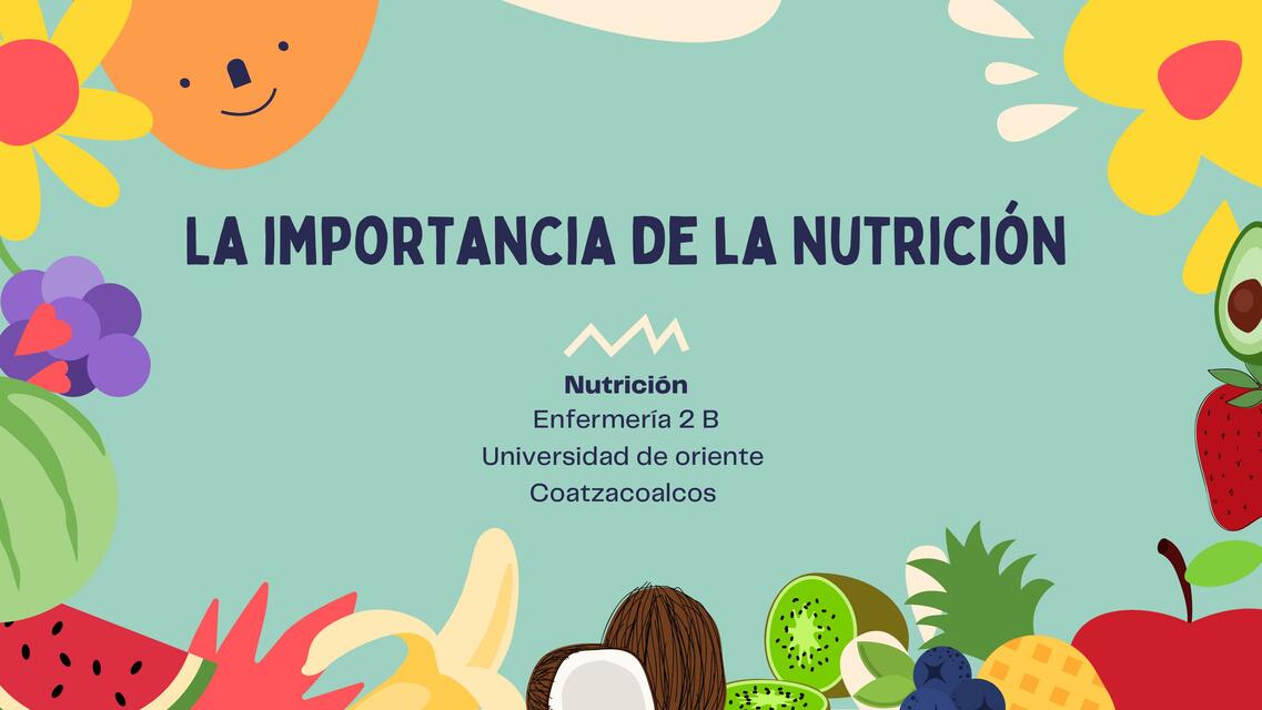 La Importancia De La Nutrición Valeria B Udocz 9069