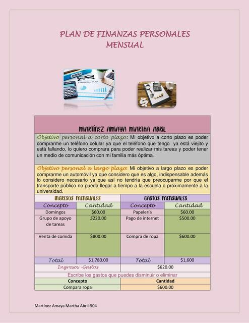 Plan de Finanzas Mensual 