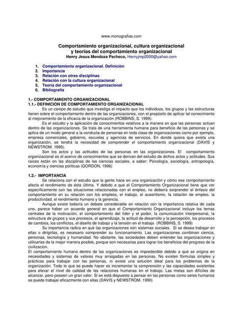 Comportamiento Organizacional