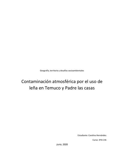 Contaminación por el uso de leña.