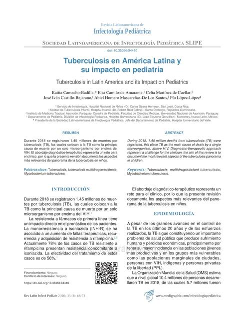 Tuberculosis en América Latina y su Impacto en Pediatría