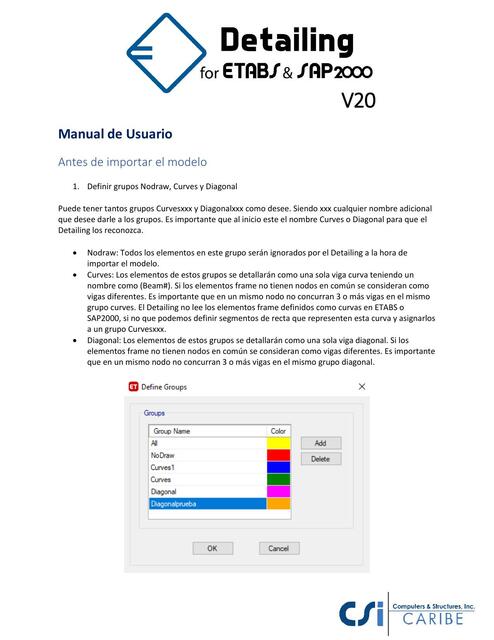 Detailing for ETABS SAP V20