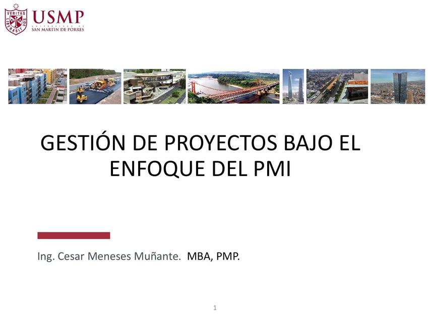 Presentación: gestión de proyectos bajo el enfoque del PMI