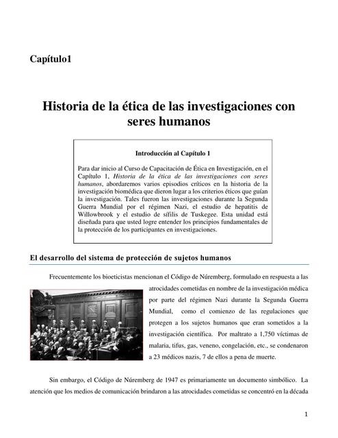 Historia de la ética de las investigaciones con seres humanos  