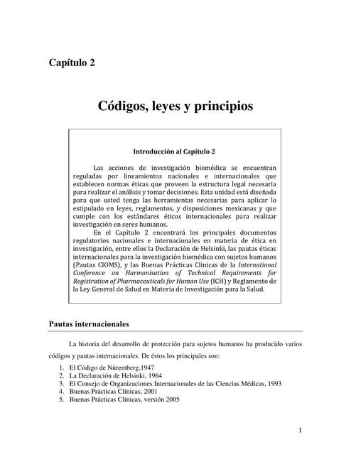 Códigos, leyes y principios 