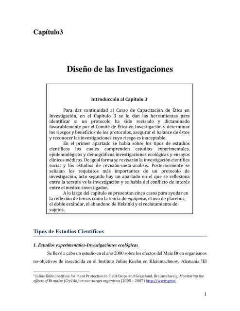 Diseño de las Investigaciones 