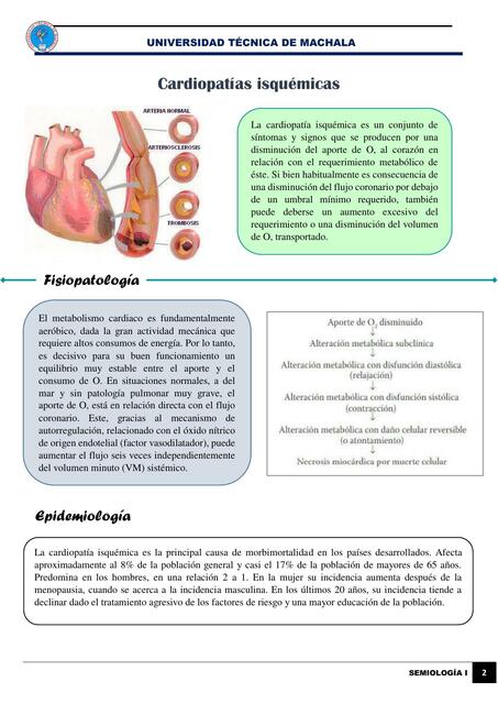 Cardiopatía isquémica - Semiología 