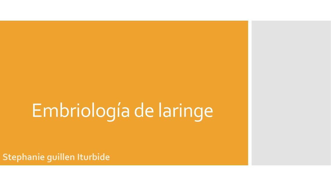 Embriología de Laringe