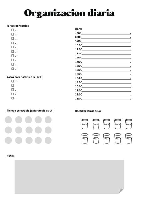 Organización diaria