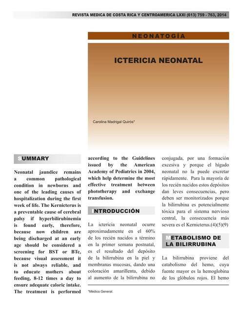 Ictericia Neonatal