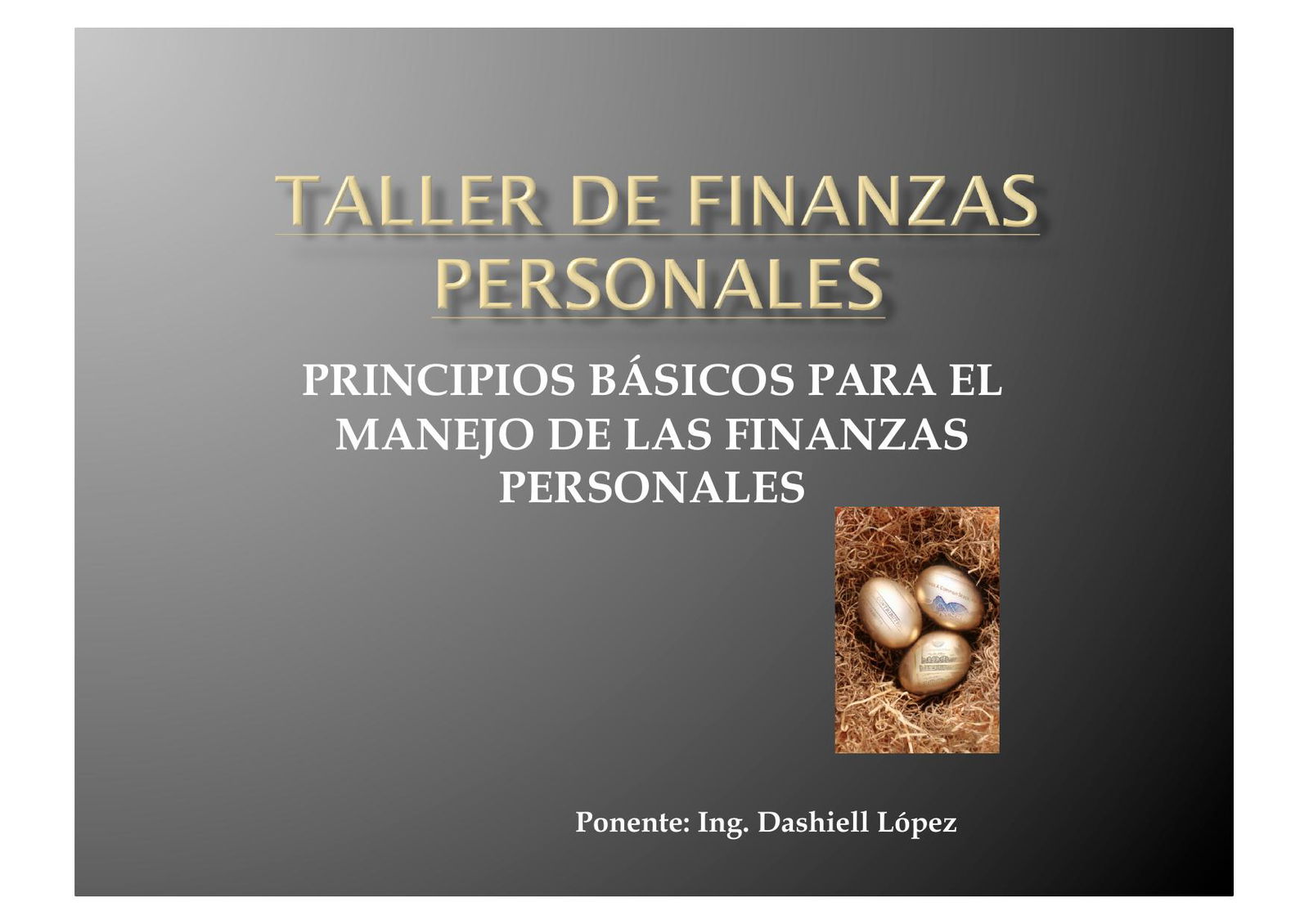 Presentacion Taller Finanzas Personales