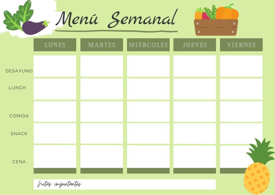 Menú Semanal