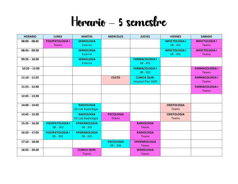 Horario de Estudio 