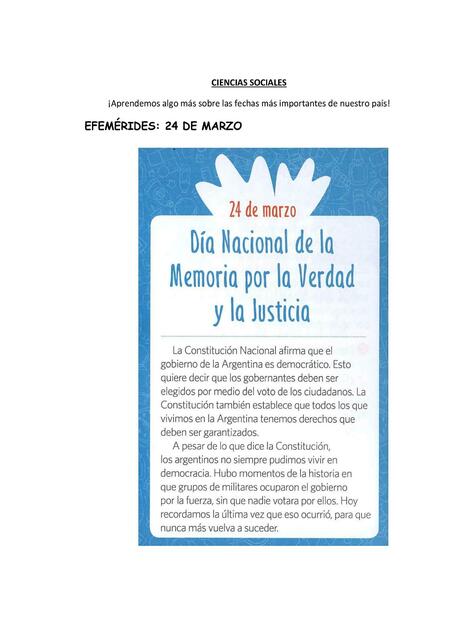 Día nacional de la memoria por la verdad y la justicia