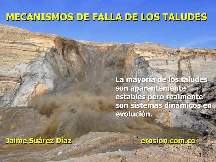 Mecanismos de falla de los taludes