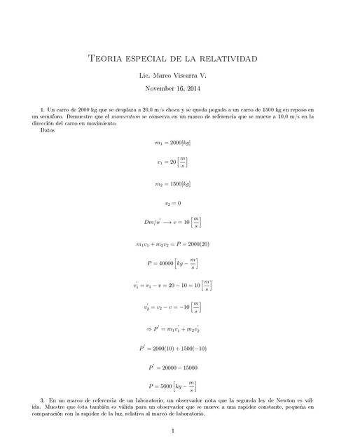 Teoria especial de la relatividad