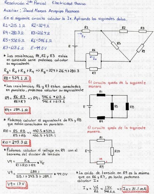 Resolución 2do Parcial Electricidad Básica | uDocz