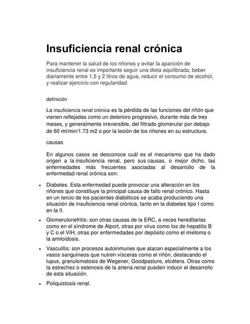 Insuficiencia Renal Crónica