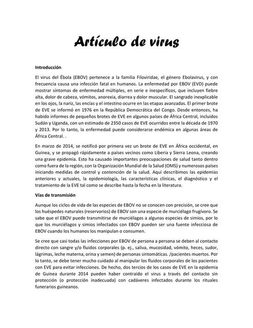 Artículo de virus