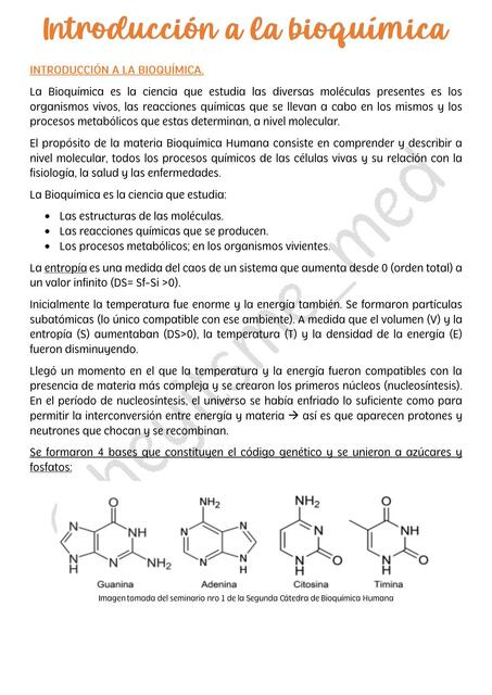 Introducción a la Bioquímica