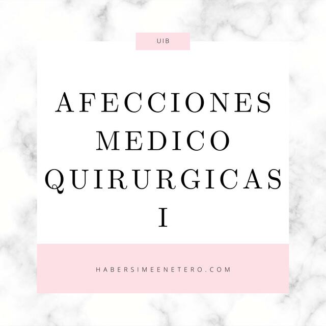 Afecciones Medicoquirurgicas