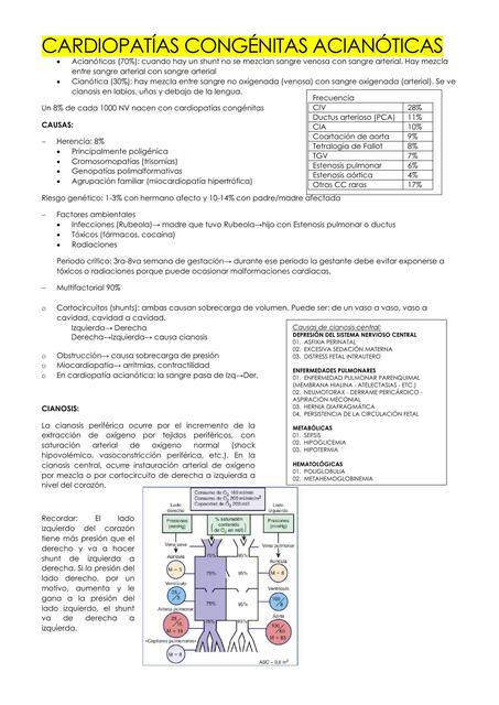 Cardiopatías congénitas acianóticas