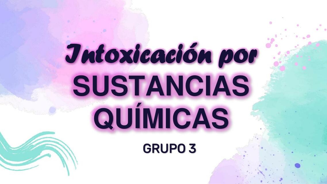 Intoxicación por sustancias químicas