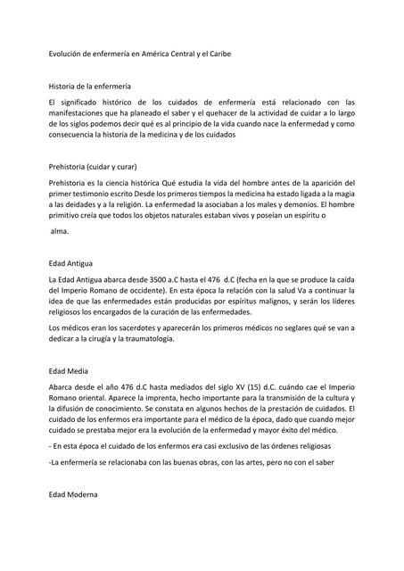 Evolución de enfermería en América Central y el Caribe