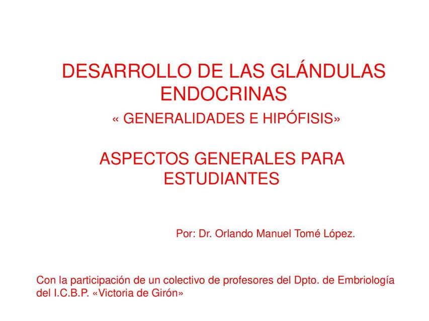 Desarrollo de las glándulas endocrinas