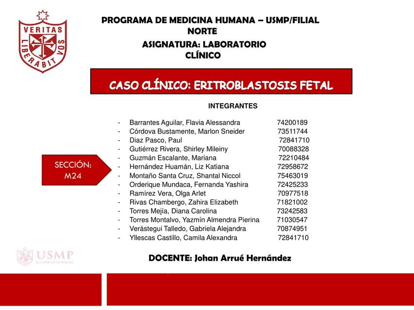 Eritoblastosis fetal, caso clínico