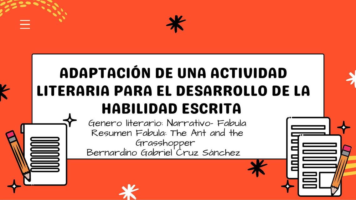 Adaptación de una actividad literaria 