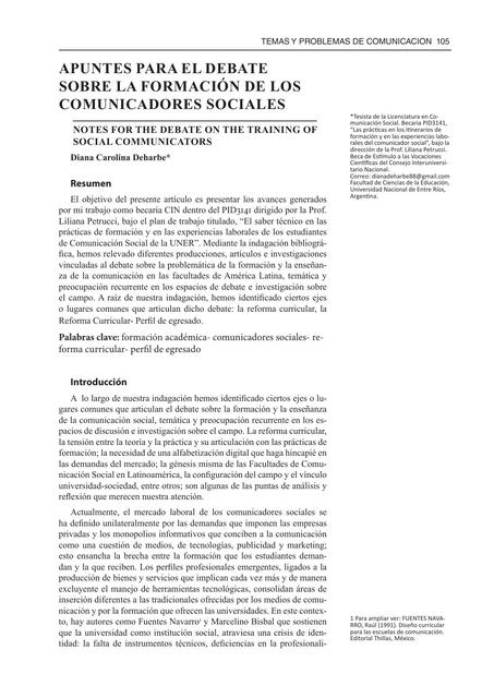 Apuntes para el debate sobre la formación de los comunicadores sociales