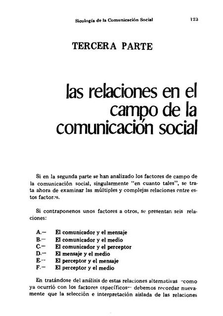 Las Relaciones en el Campo de la Comunicación Social