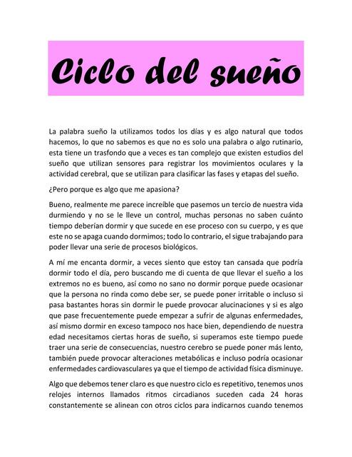 Ciclo del sueño