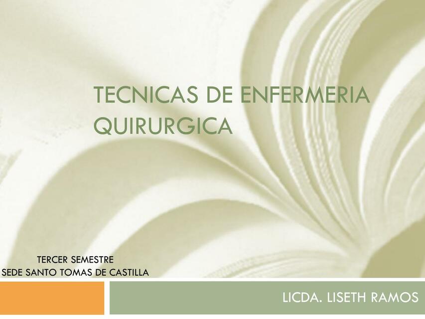 Técnicas de Enfermería Quirúrgica | BG | uDocz