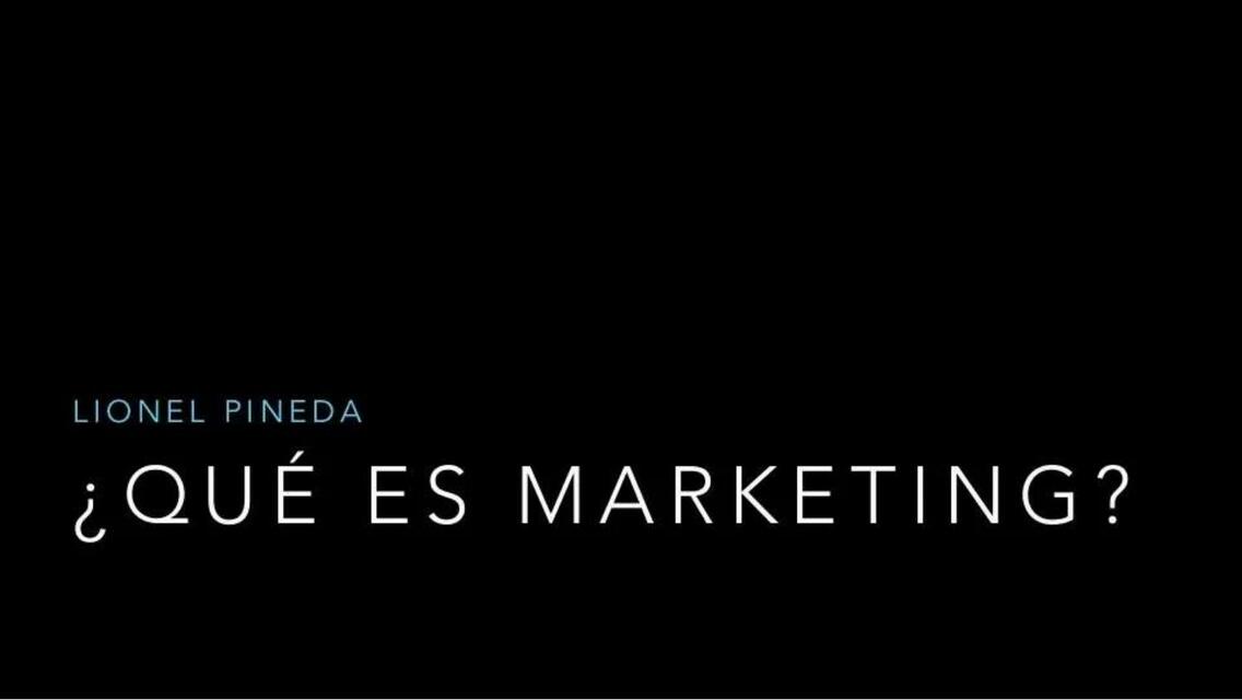 Qué es Marketing 