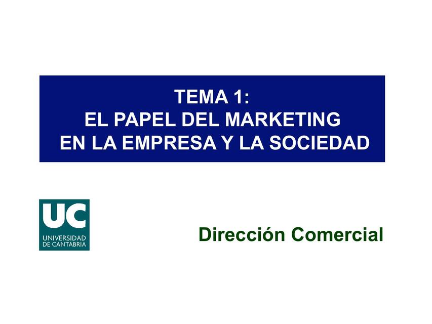 El Papel del Marketing en la Empresa y la Sociedad