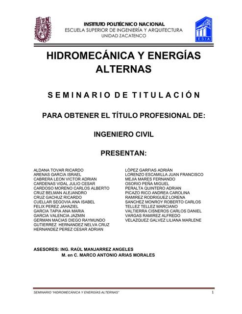 Hidromecánica y Energías Alternas 