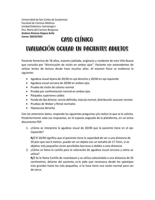 Evaluación Ocular en Paciente Adultos 