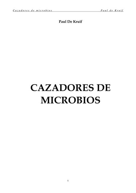 Paul de Kruif Cazadores de microbios