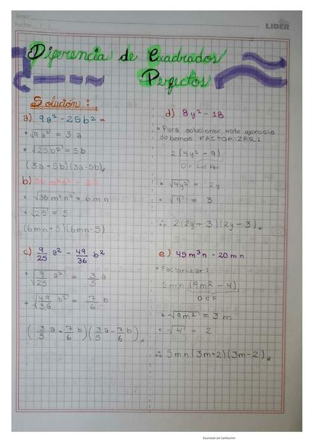 Factor común- diferencia de cuadrados