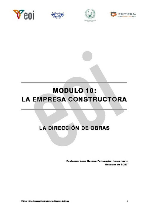 Dirección De Obras En Empresas Constructoras