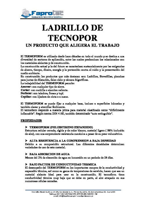 Ladrillo Tecnopor