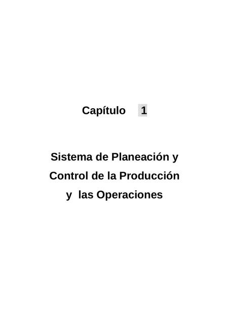 Sistema de Planeación y Control de la Producción y las Operaciones