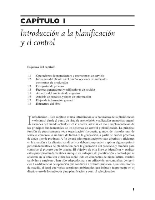 Introducción a la planificación y el control