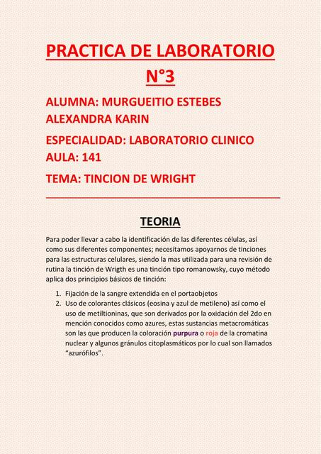 Práctica de Tinción de Wright