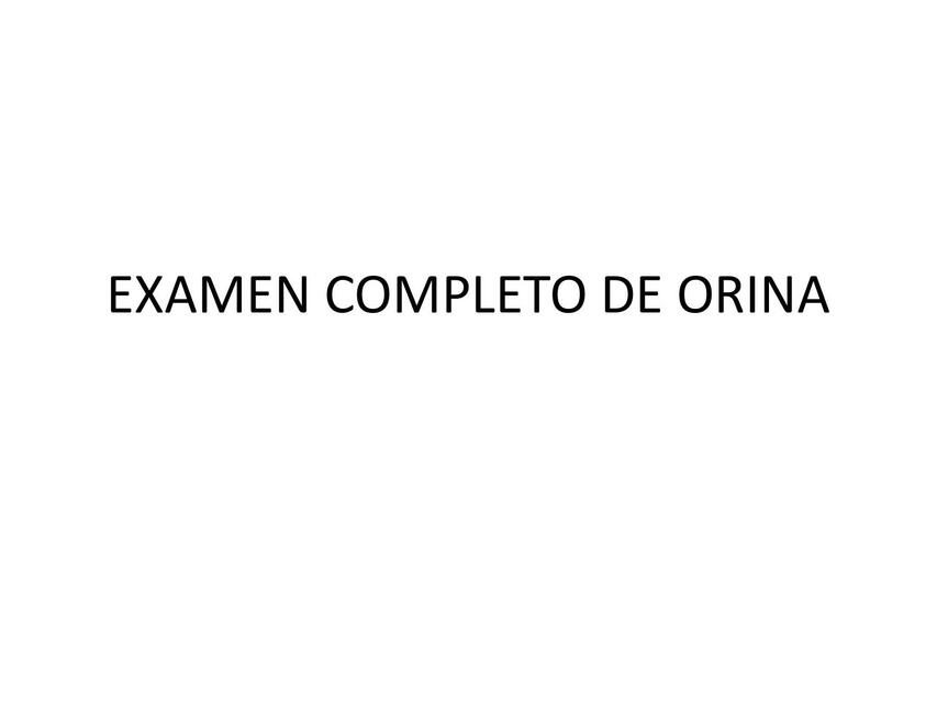 Examen Completo Orina