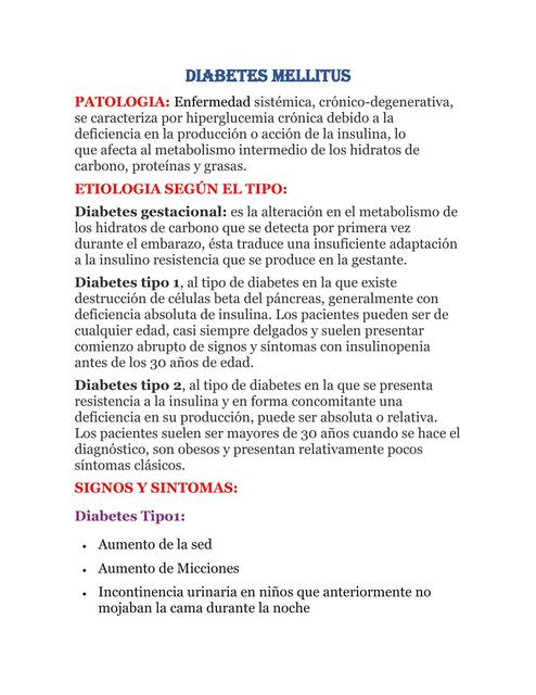 Diabetes Mellitus 